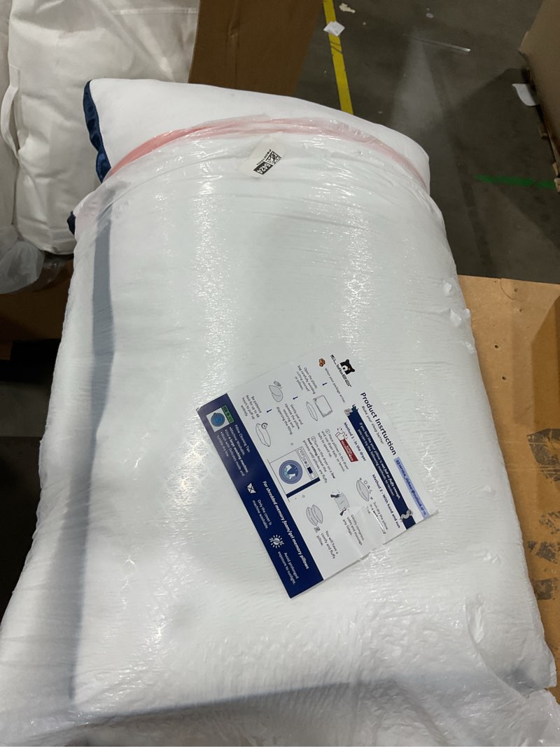 Condition photo showing Good Condition for pillows queen size set of 2, queen pillows 2 pack, cooling hotel luxury pillow for bed sleeping, supportive breathable down alternative gusseted pillow for side stomach or back sleepers sapphire blue queen (pack of 2)