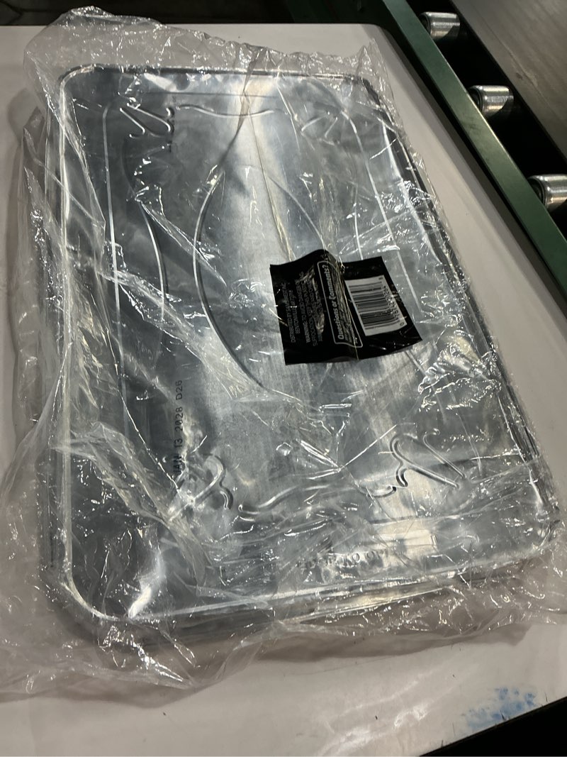 Condition photo showing New/Like New for daily chef member's mark aluminum steam table pan lids, full size, 18 ct