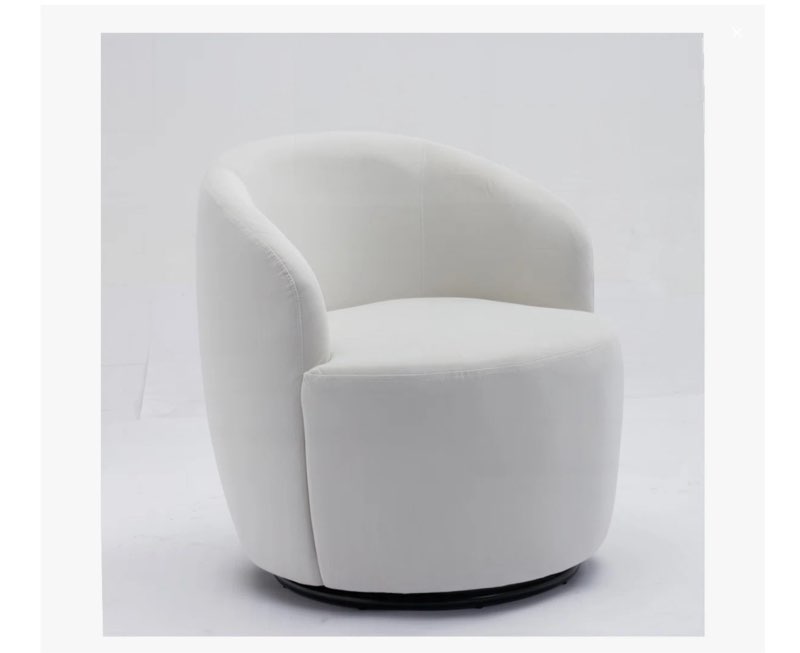 swivel accent armchair barrel chair with powder coating metal ring
