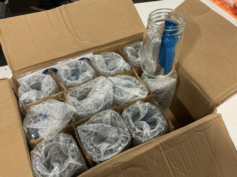 Condition photo showing New/Like New for 12 sets graduation decorations mason jar graduation tables centerpieces for class of 2026 with graduation cap with hole and tasse for flowers graduation party ceremony school event decor (blue)