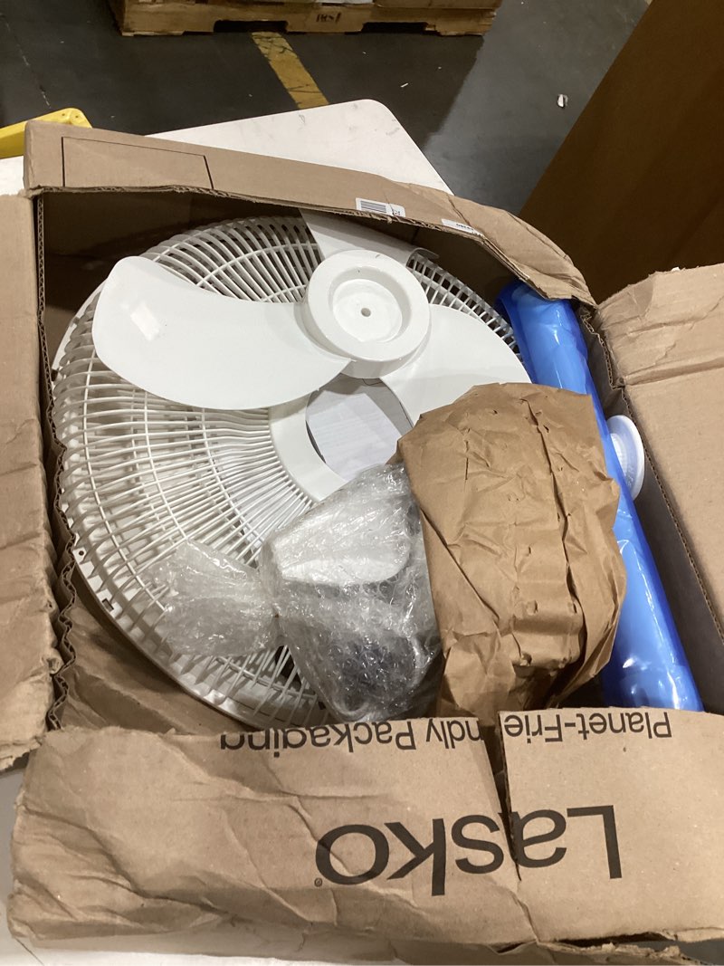 Condition photo showing As Is for lasko 2520 oscillating stand fan,white 16 inch
