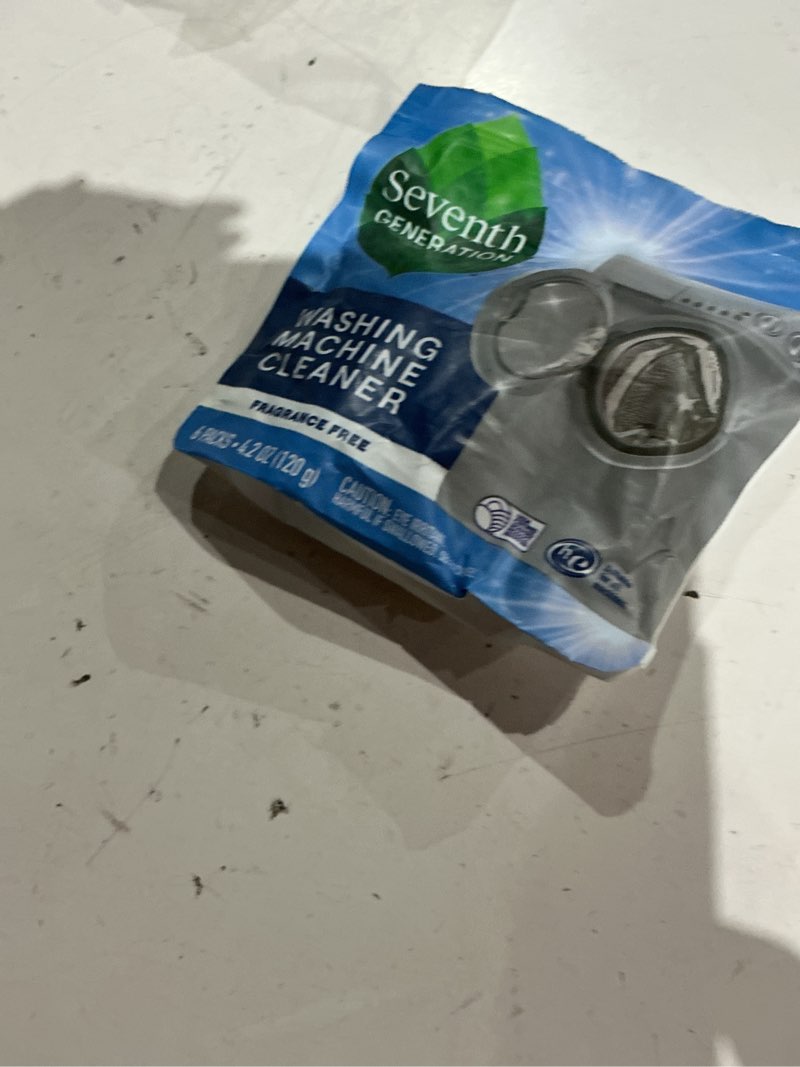 Condition photo showing Good Condition for seventh generation washing machine cleaner 6 count free & clear targets odor-causing residue powered by oxy power 4.2 oz 25.2 ounce (pack of 1)