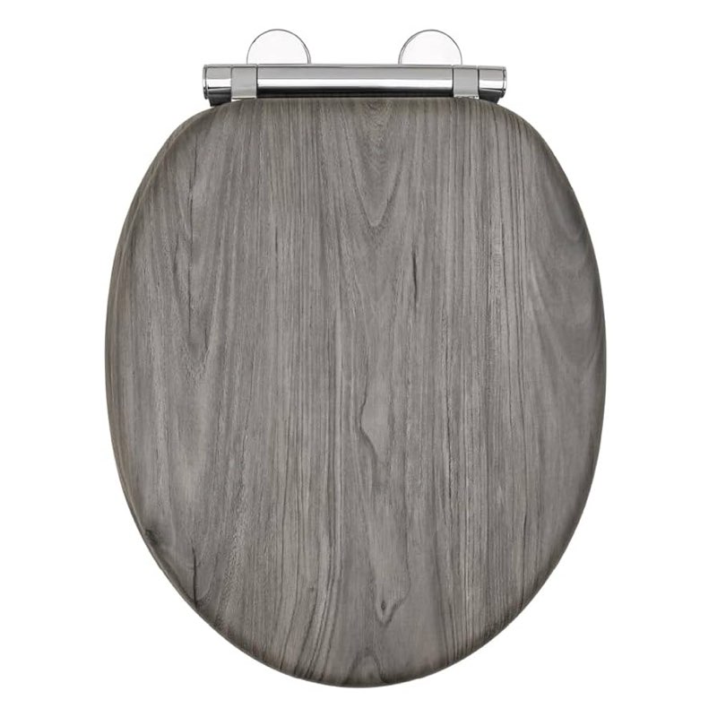 Angol Shiold Elongated Toilet Seat Molded Wood Toilet Seat with Quietly Close and Quick Release Hinges, Easy to Install also Easy to Clean (Elongated, Board)