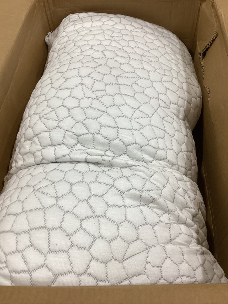 Condition photo showing Good Condition for QUTOOL Shredded Memory Foam Pillows for Sleeping King Size Pillow, Cooling Gel Pillows for Hot Sleepers Cool Pillow for Side and Back Sleeper, Soft Yet Support Adjustable Bed Pillow, Home Gifts White-cooling Basic King(1 Pack)-20'*36'