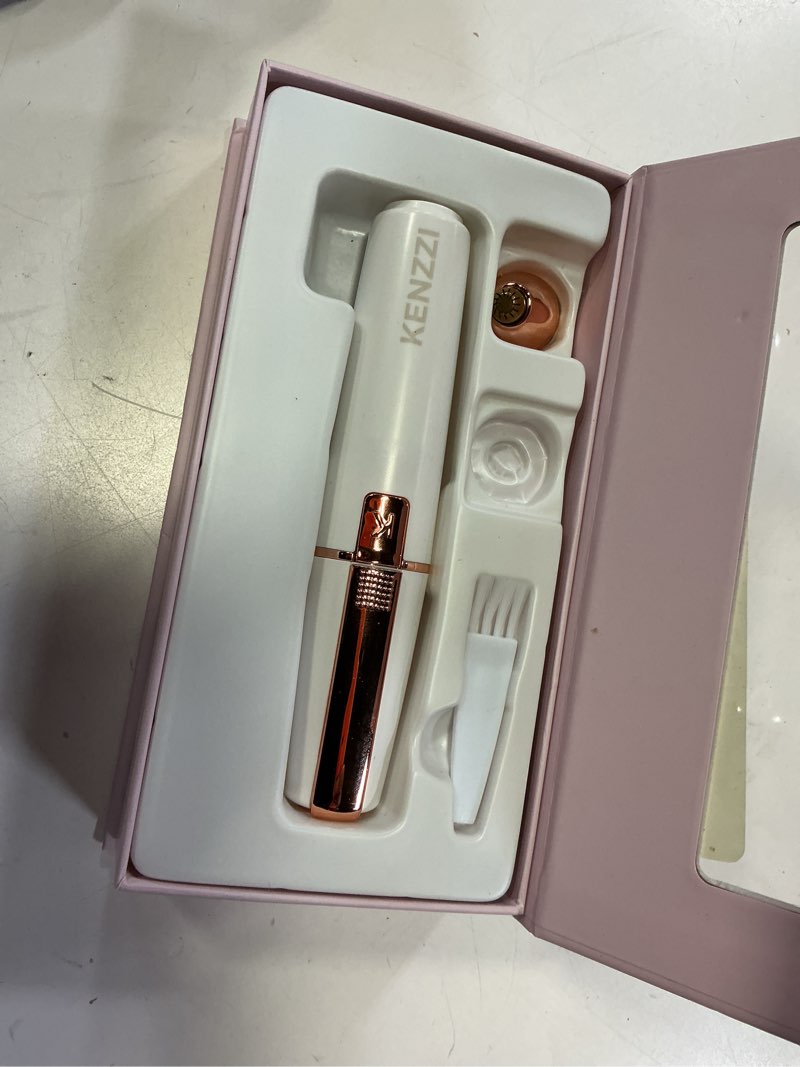 Condition photo showing Good Condition for kenzzi 2-in-1 rechargeable facial hair remover and eyebrow shaver for women, white and rose gold