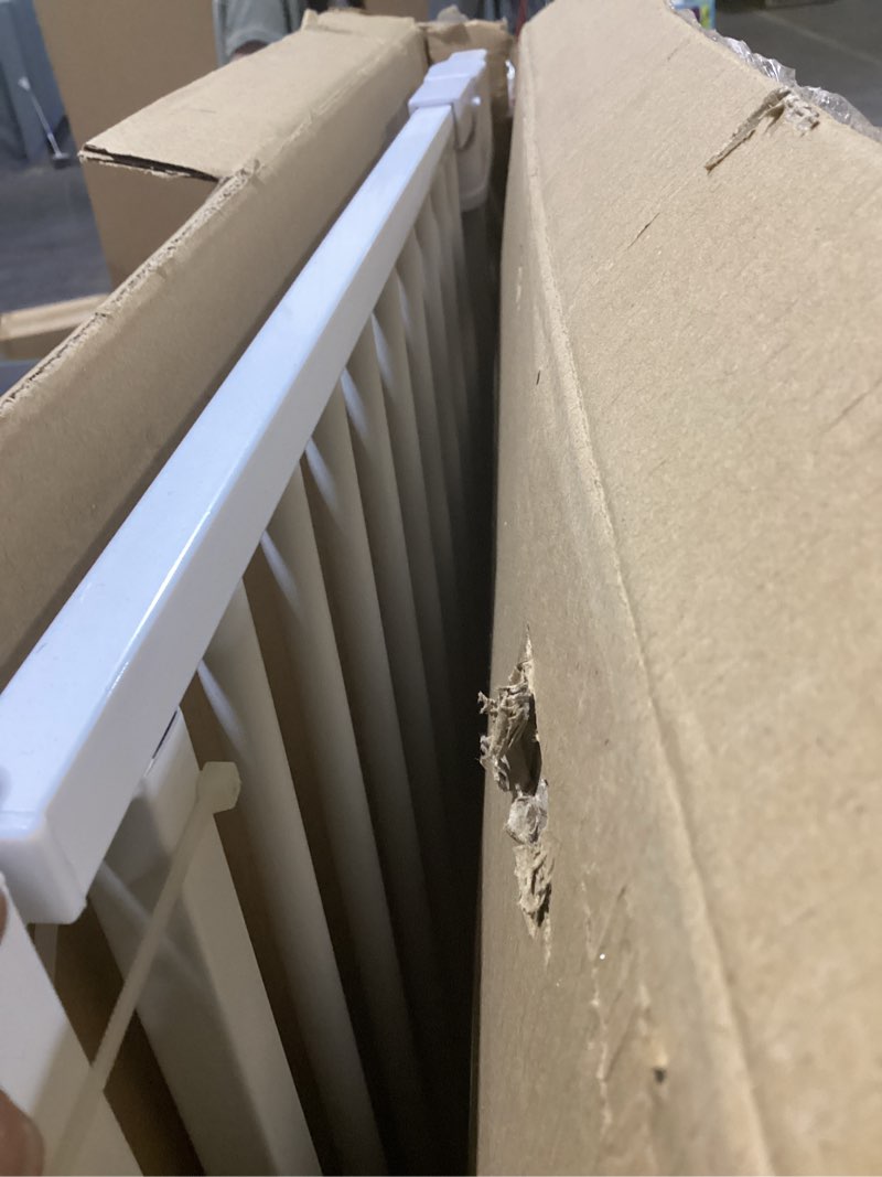 Condition photo showing As Is for Lumizone Extra Tall Cat Gate 55.12" High Pressure Mounted Extra Wide 2025 New (17 Sizes) 1.37" Gap No Drilling Auto-Close One-Handed Operation Tall Pet Gate for Dogs(White, 55.12" H x 29.92"-34.24" W) 55.12" H-white 29.92"-34.24" W