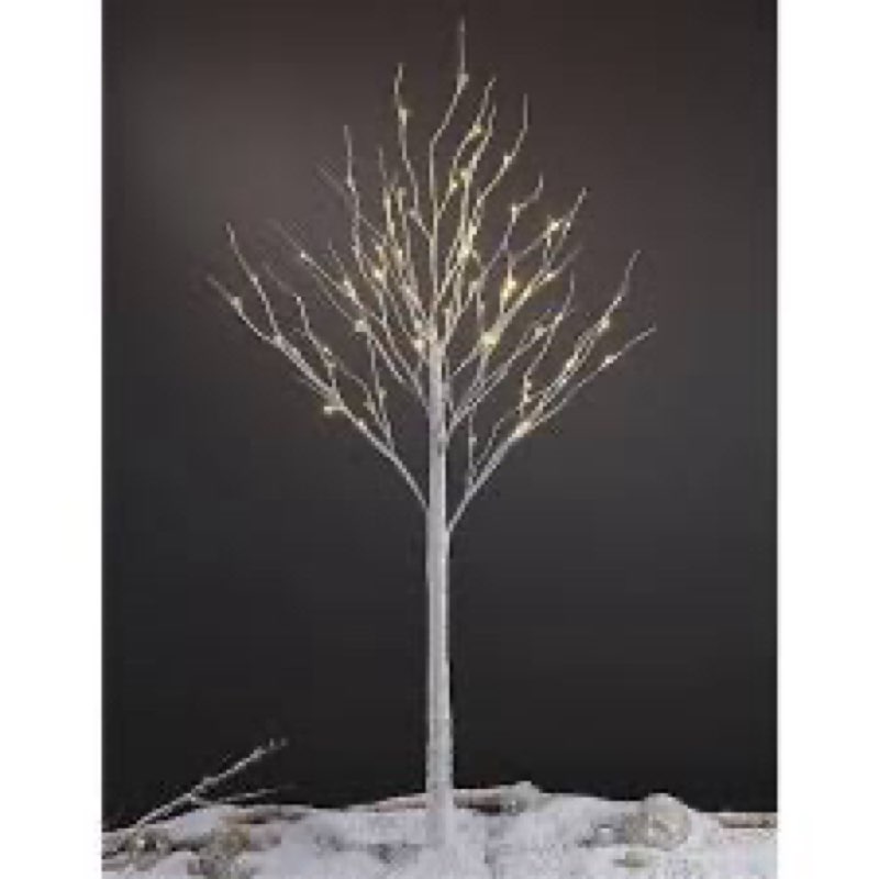 6FT Lighted Birch Tree, Birch Tree with 130 LED Lights, 8 Flash Modes and Timer, Light Up Twig Chris