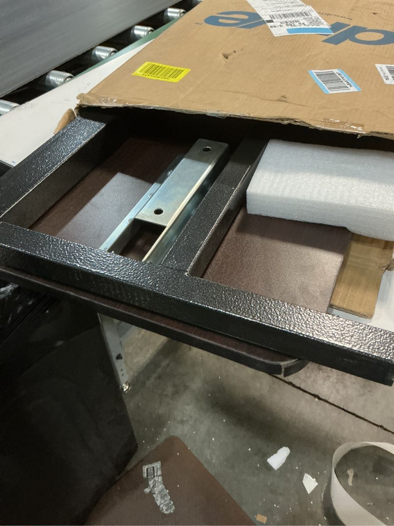 Condition photo showing Good Condition for Drive Medical Overbed Table with Wheels - Secure Height Adjustment for Comfort - Non Tilt Surface - Smooth Rolling Design - Home & Hospital Use - Woodgrain Laminate Top - Silver Vein Silver Vein Table