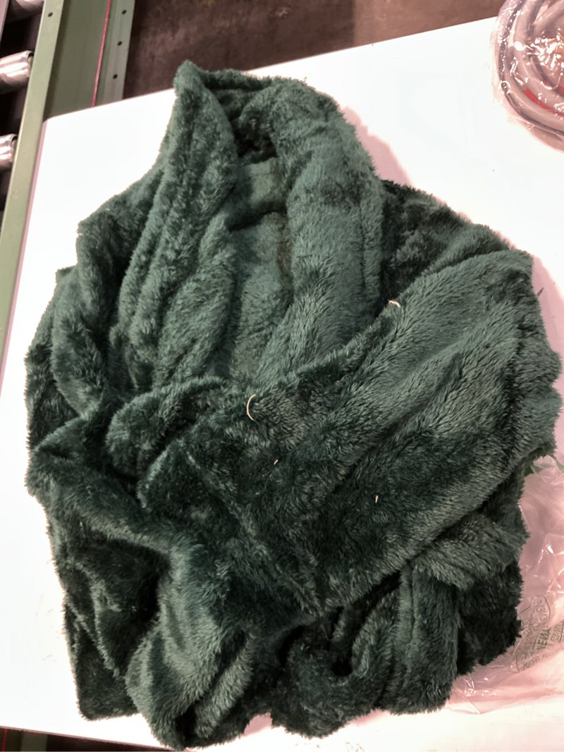 Condition photo showing Good Condition for pavilia premium womens plush soft robe fluffy, warm, fleece sherpa shaggy bathrobe small-medium emerald green