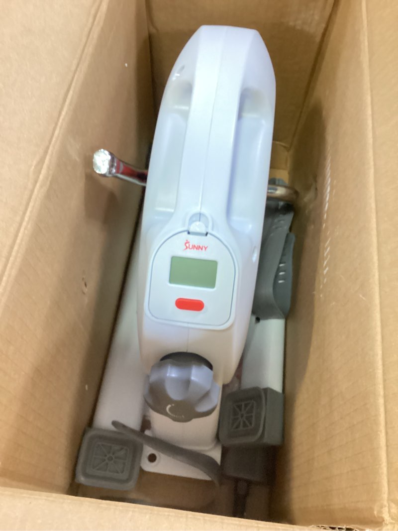 Condition photo showing As Is for Sunny Health & Fitness Smart Under-Desk Bike Exerciser, Low-Impact Cardio Cycling Equipment for Home/Office, Mini Paddler for Arm/Leg Mobility Training, Free SunnyFit App Connect, Optional Motorized White