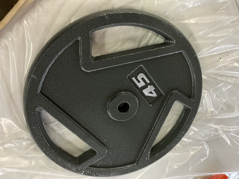 Condition photo showing Good Condition for FlexWave 4FT EZ Curl Barbell Set with 2 Pairs of 2-Hole Cast Iron Plates (2.5–45LB), Home Gym Weight Set