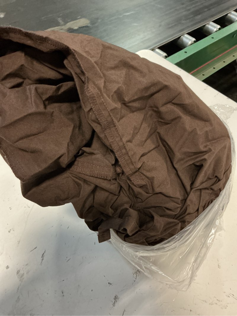 Condition photo showing As Is for organic crisp percale duvet cover set, full/queen, espresso