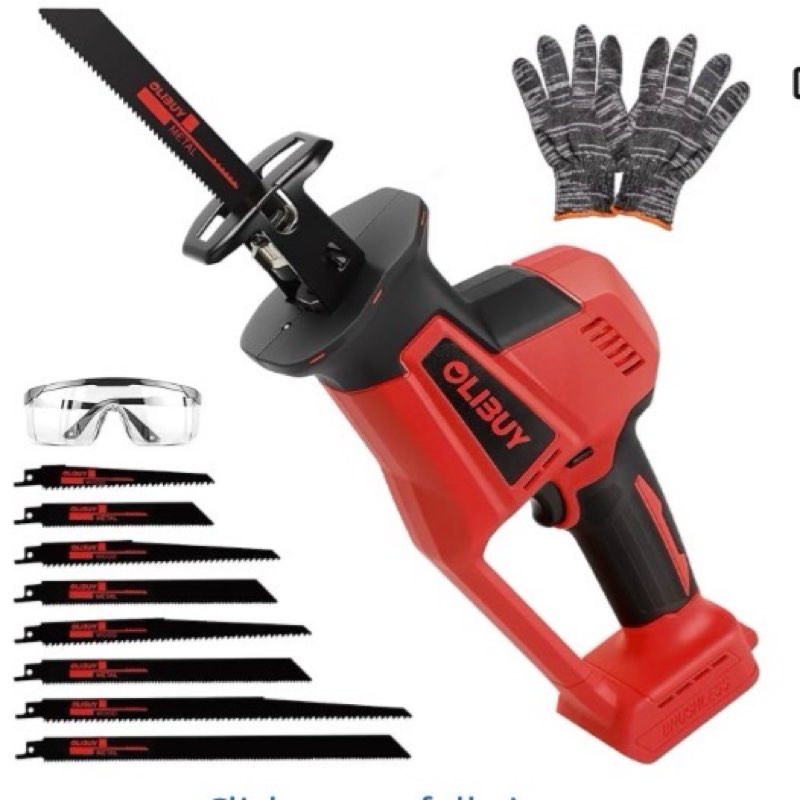 Reciprocating Saw for Milwaukee M18 Battery,Cordless Sawzall with 8 Blades,0-3000SPM Variable Speed,