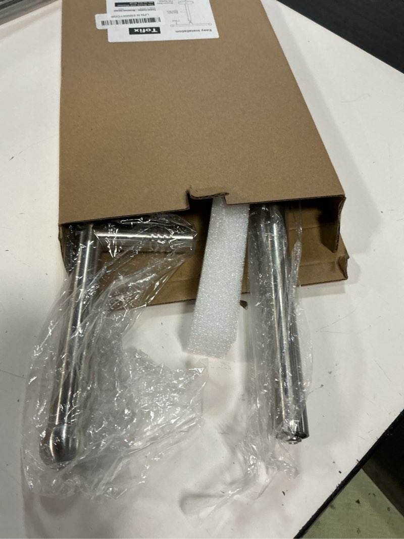 Condition photo showing Good Condition for hand towel holder stand with heavy stainless steel base, t-shape towel rack, free-standing towel holder countertop for bathroom (brushed nickel)