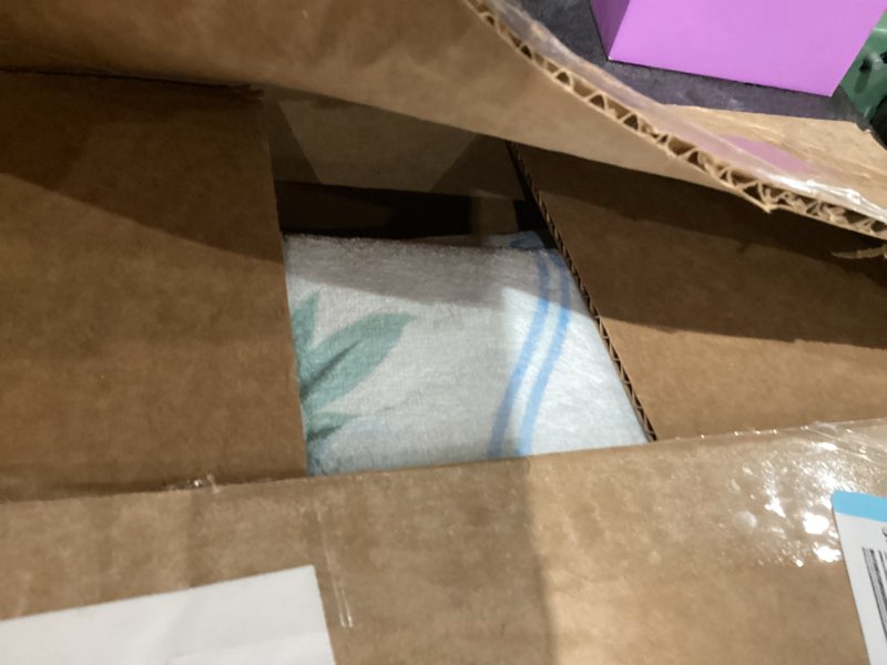 Condition photo showing Good Condition for Blue Floral Area Rug 5x7, Washable Scalloped Boho Carpet for Girls Bedroom, Living Room, or Nursery, Cute Non-Slip Soft Cottagecore Rug for Kids Room or Playroom Home Décor Blue Scalloped 5 x 7 ft