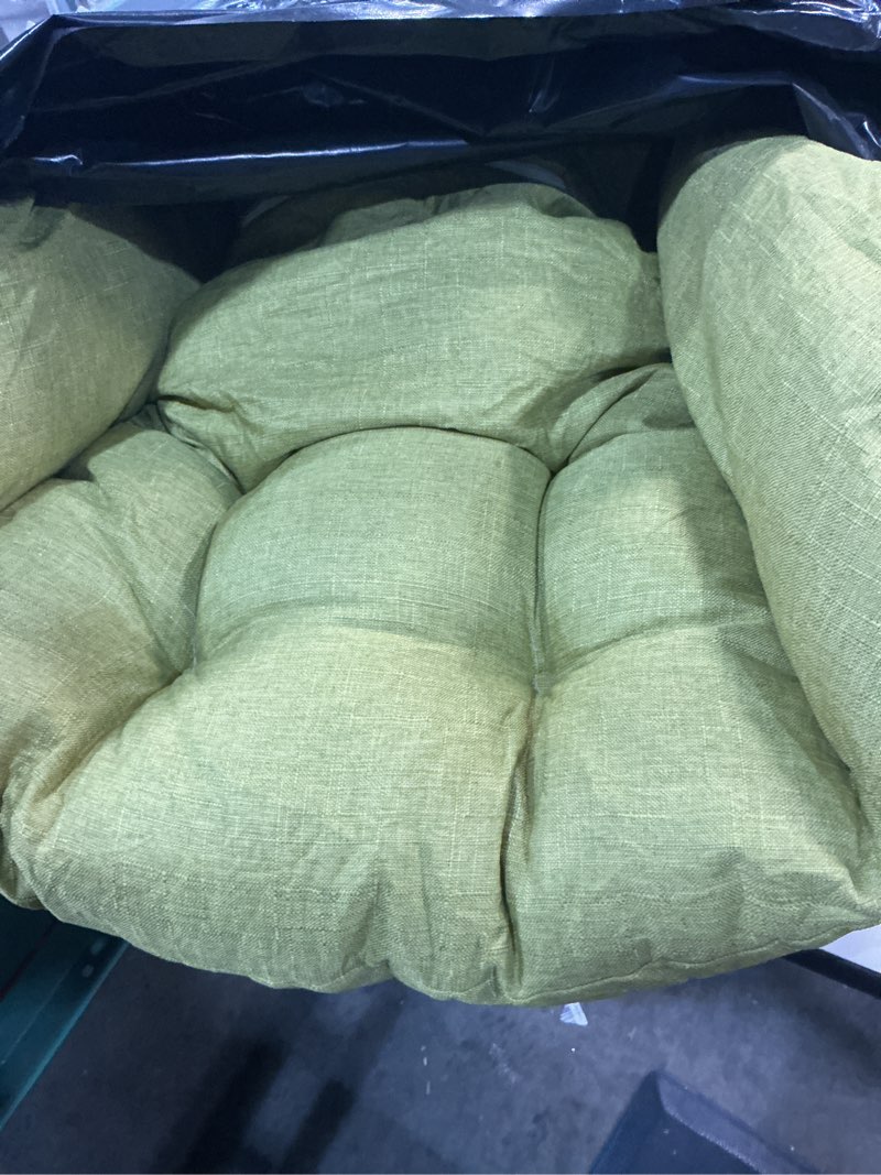 Condition photo showing As Is for swing egg chair cushion thickened hanging basket seat cushion washable hammock chair cushion outdoor patio hanging chair cushion replacement (only cushion) (green)