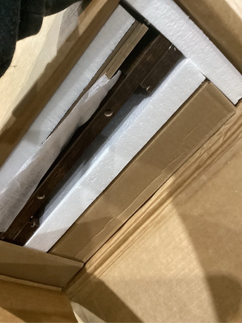 Condition photo showing New/Like New for Iwell Storage Cabinet with 2 Drawers & 2 Shelves, Freestanding Storage Cabinet with Door, Cupboard, Floor Cabinet for Living Room, Bathroom, Laundry Room, Rustic Brown