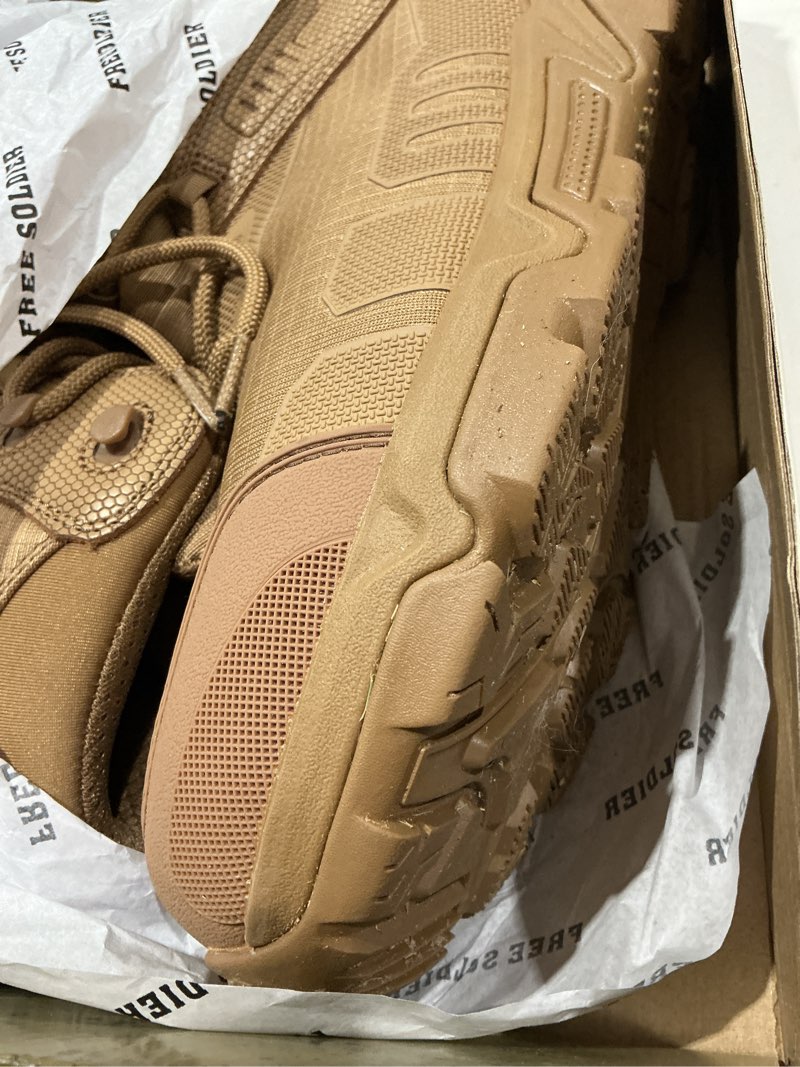 Condition photo showing As Is for free soldier men's waterproof tactical work boots lightweight comfortable combat hiking boots waterproof brown 10