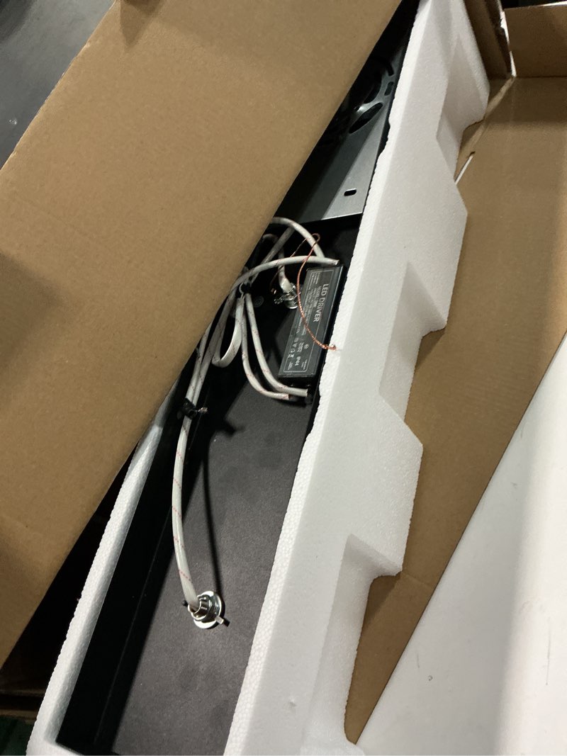 Condition photo showing Good Condition for SineRise LED Modern Bathroom Vanity Light Fixtures, Modern Acrylic Bathroom Wall Lighting Fixtures Over Mirror (Cool White 6000K) (3-Light, 24-Inch), Matte Black- Non-dimmable