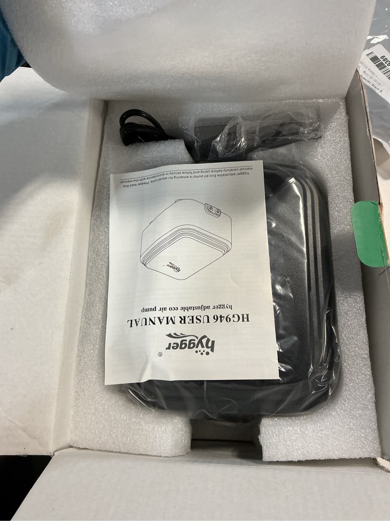 Condition photo showing New/Like New for hygger Quietest Aquarium Air Pump, Adjustable Oxygen Pump 2 Air Outlets Ultra Silent Powerful Aerator Pump Up to 600Gallon Fish Tank 255GPH 10W 10W, Up to 600Gallon