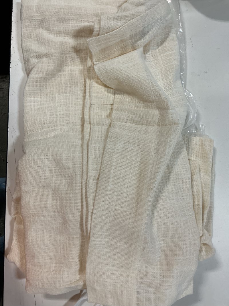 Condition photo showing New/Like New for quince cotton sheer curtain set (set of 2) ivory 48x96