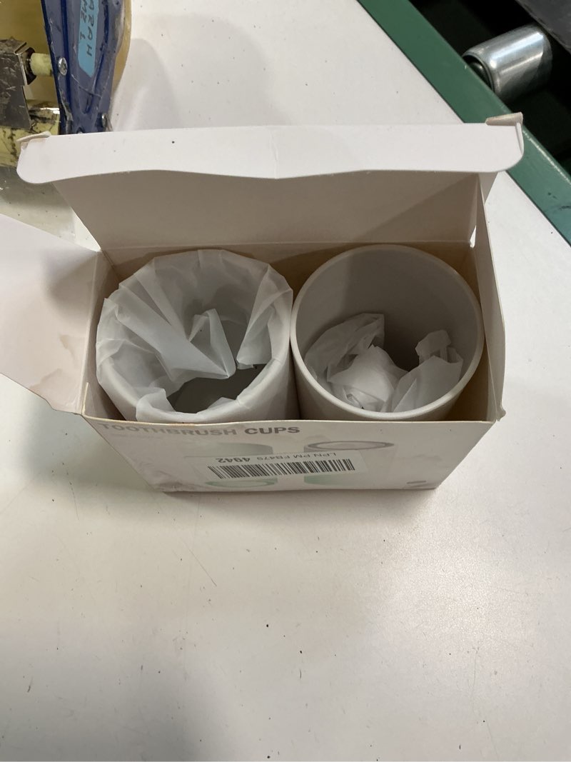 Condition photo showing Good Condition for Bathroom Tumbler Cup 10.5oz Reusable Unbreakable Toothbrush Cup 300ml Mouthwash Cups Plastic Easy to Clean Bathroom Cup Toothbrush Holder Adequate for Your Bathroom (PP, white2