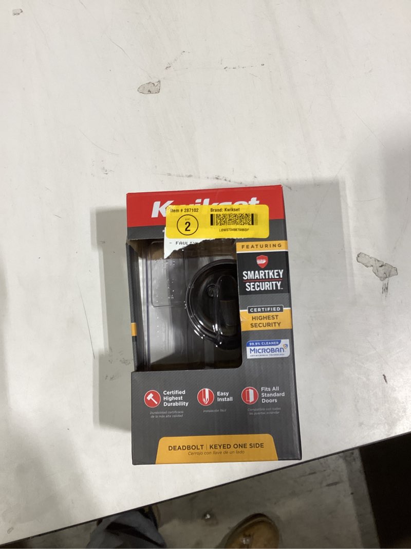 Condition photo showing As Is for Kwikset 980 Venetian bronze Single Cylinder Deadbolt ft. SmartKey Security