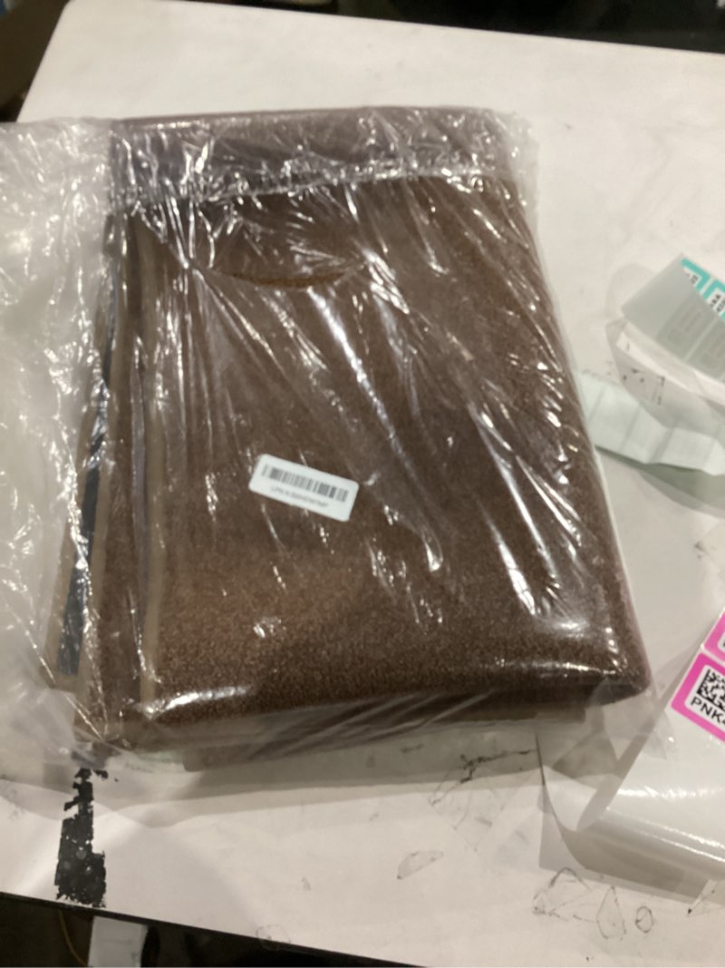 Condition photo showing Good Condition for AREDO Runner Rug with Non Slip Rubber Backing, Washable Soft Floor Carpet for Kitchen, Hallway, Entryway Indoor, Bedroom, Laundry, Low Pile Area Rugs, Solid color with Pointillism style, 2*6 ft BROWN Brown 6' x 2' (Runner)