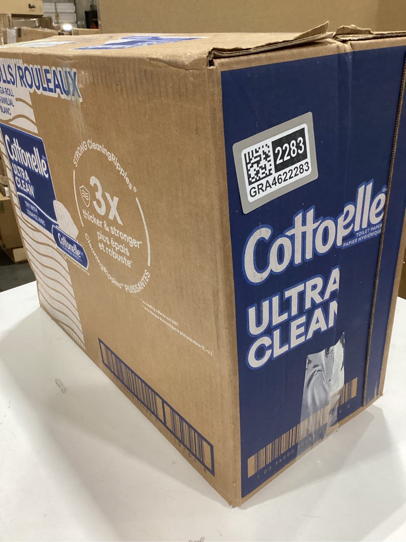 Condition photo showing New/Like New for cottonelle ultra clean toilet paper with active cleaningripples texture, strong bath tissue, 32 family mega rolls = 176 regular rolls (8 packs of 4) family mega roll 353 sheets (pack of 32)