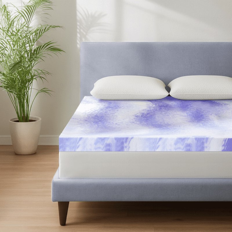 ELEMUSE 4 Inch Gel Memory Foam Mattress Topper Queen Size Pressure-Relieving Mattress Topper for Bac