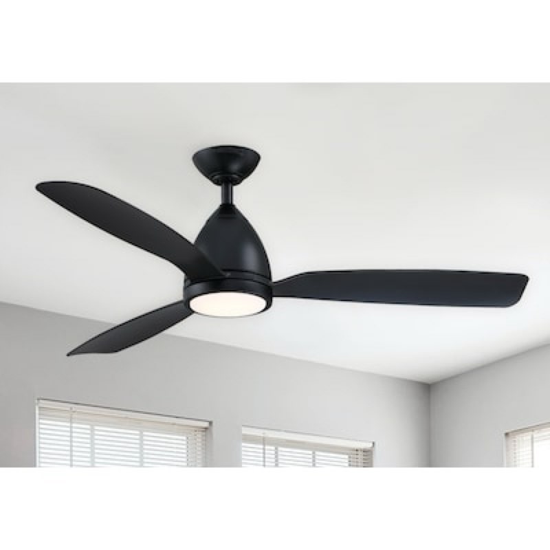 harbor breeze northbrook 52-in matte black indoor/covered outdoor ceiling fan with remote control. 