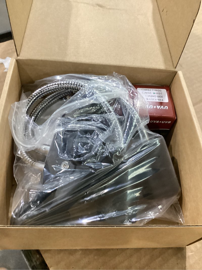 Condition photo showing Good Condition for all-in-one reptile heat lamp bundle, dual-head uvb&uva lamp with timer & hygrothermograph, high uva lighting for turtle, tortoise, bearded dragon, lizard, snake, amphibians, easy to install