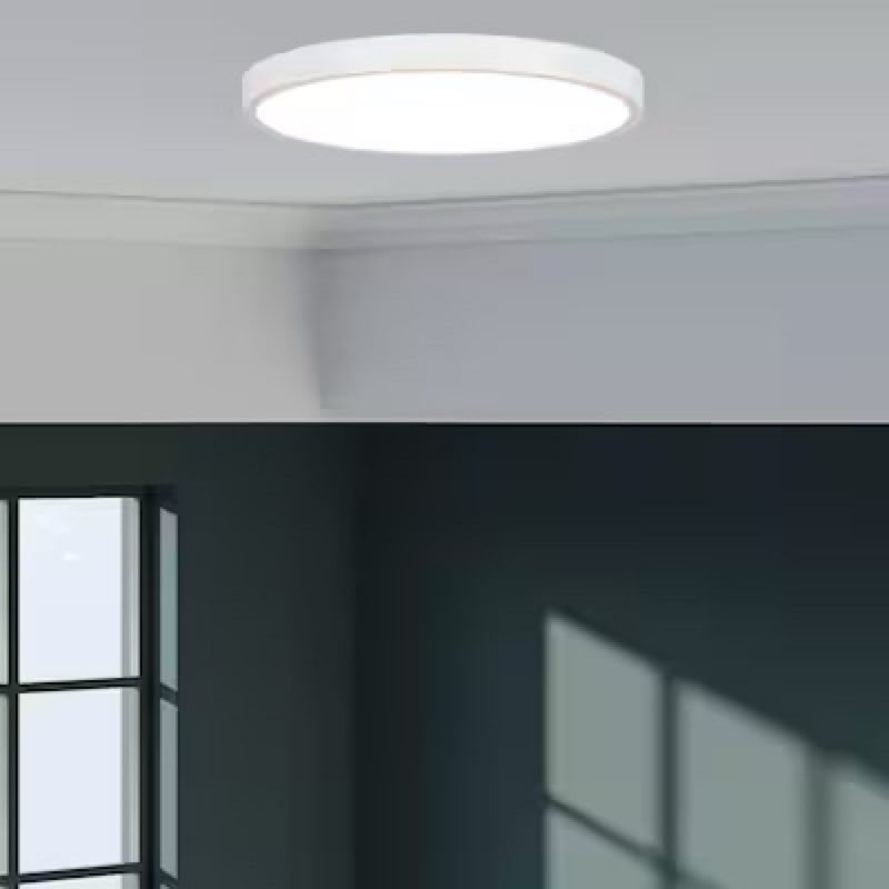 Project Source Adjustable Color Temperature 1 -Light 13-in White Integrated LED Flush Mount