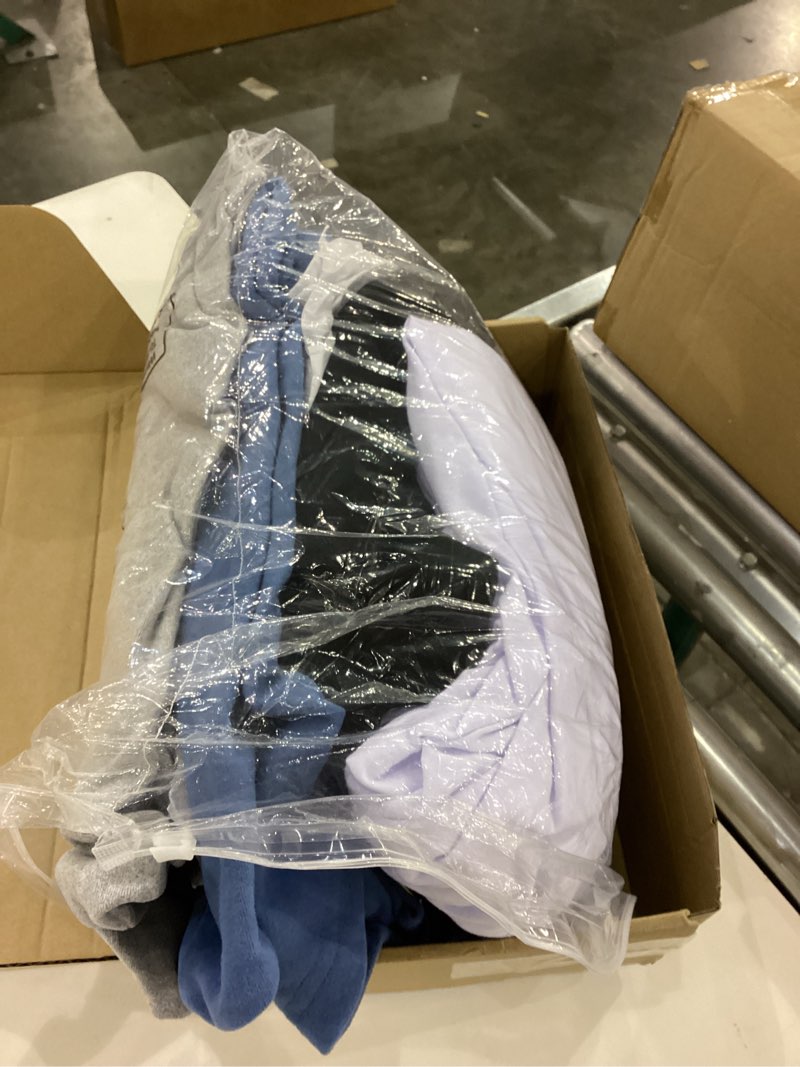 Condition photo showing As Is for 3 Pack Men's Mock Turtleneck Shirts Thermal Long Sleeve Tops Basic Mock Neck Slim Undershirts Pullover Sweaters Haze Blue, Black, Light Heather Gray X-Large