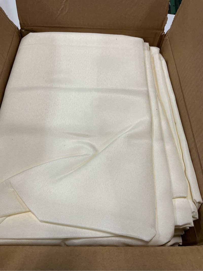 Condition photo showing Good Condition for fitable 8 pack rectangle tablecloths: stain resistant wrinkle free circle table clothes, washable reusable polyester table covers for wedding party birthday banquet reception(ivory, 60x102 inch) ivory 60x102 in, 8 pack