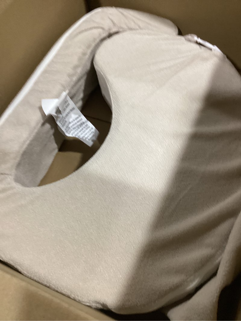 Condition photo showing As Is for my brest friend nursing pillow - deluxe - enhanced comfort w/slipcover - ergonomic design for ultimate breastfeeding support for mom & baby - adjustable backrest and handy side pocket, soft sand