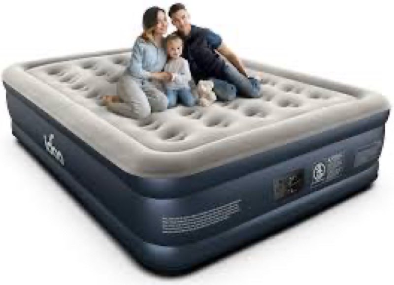 iDOO Queen Air Mattress with Built in Pump, 18 Raised Comfort Inflatable Blow up Mattress, Upgraded 