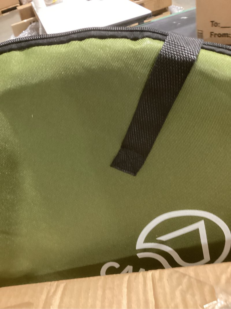 Condition photo showing New/Like New for Camp & GO 28" Round Lightweight Fabric Portable Folding Beach Cupholders Table, Green