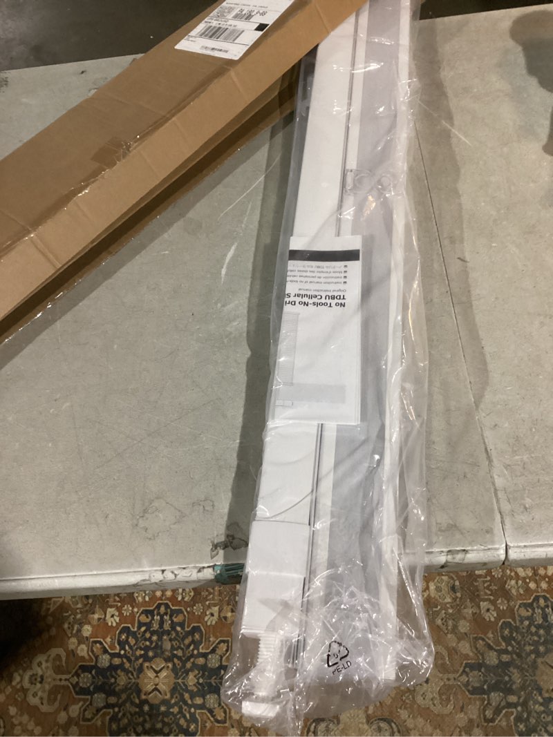 Condition photo showing Good Condition for LazBlinds No Tools No Drill Cordless Cellular Shades, Top Down Bottom Up (TDBU) Honeycomb Shades for Home, Blackout Light Blocking Thermal Insulation Blinds for Windows, 39" W x 64" H, White Blackout - White 39" W x 64" H