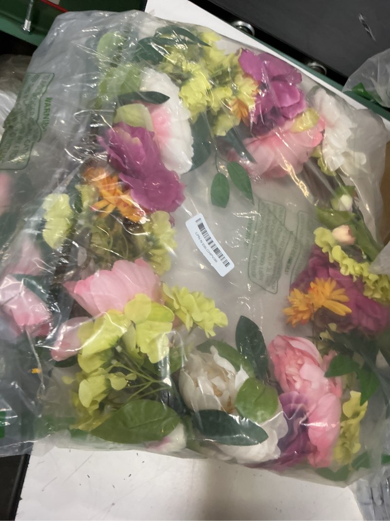 Condition photo showing New/Like New for petalyn 24in peony wreaths for front door, large spring summer floral door wreath with hydrangea, al