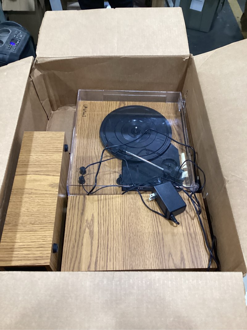Condition photo showing Good Condition for LP&No.1 Vinyl Record Players, Hi-Fi System Wireless Turntable Players with Stereo Bookshelf Speakers, Built-in Phono Preamp, Belt Drive 3-Speed,Yellow Wood