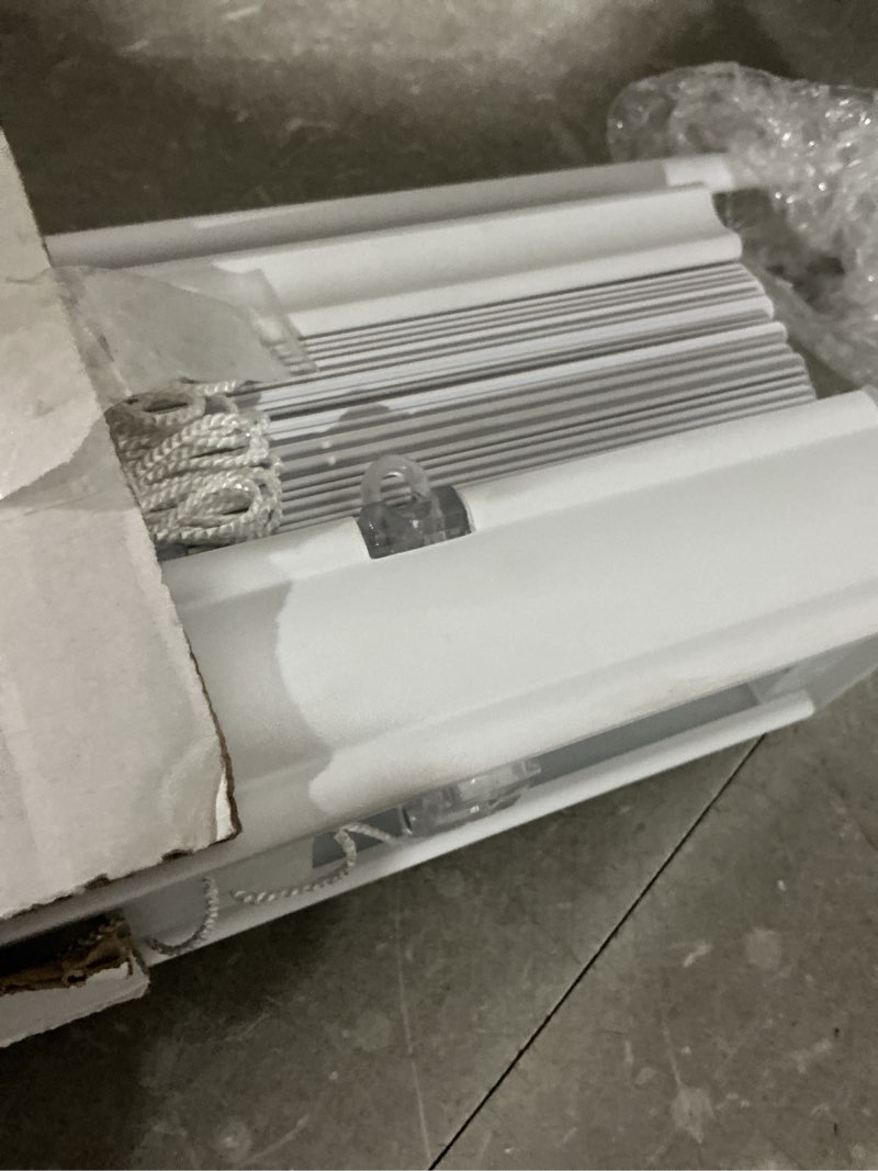 Condition photo showing Good Condition for project source premium 2-in slat width 23-in x 64-in cordless white vinyl room darkening horizontal blinds