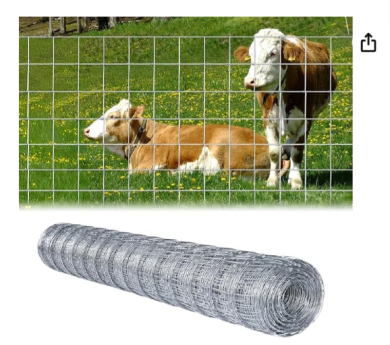 Livestock Fence, 6ft x 100ft Galvanized Cattle Fence, Heavy Zinc Coating Wire Fencing,Farm Fence for Hog Goat Deer Horse