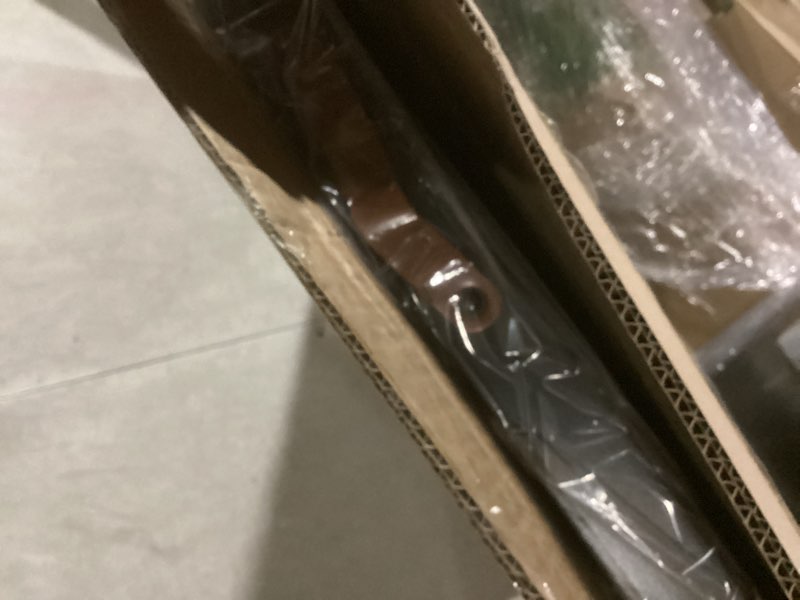 Condition photo showing New/Like New for swallowliving 24 x 24 inches extra large square wood ottoman tray with leather handles, wooden natural