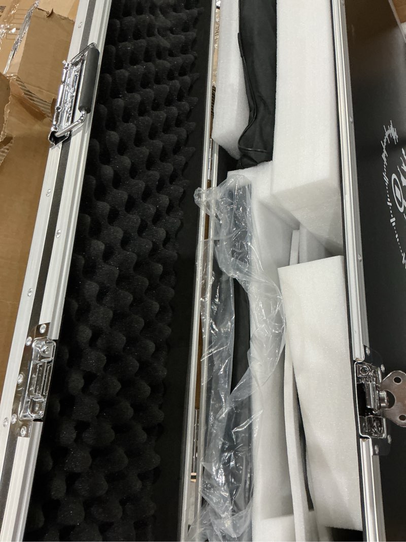 Condition photo showing As Is for jiyang portable photo booth compatible with any ipad,photo booth stand shell with chacktok photobooth vip member and flight case,free custom logo,perfect for parties,wedding and events(black) for 10.2,10.9,11,12.9,13 black - flight case