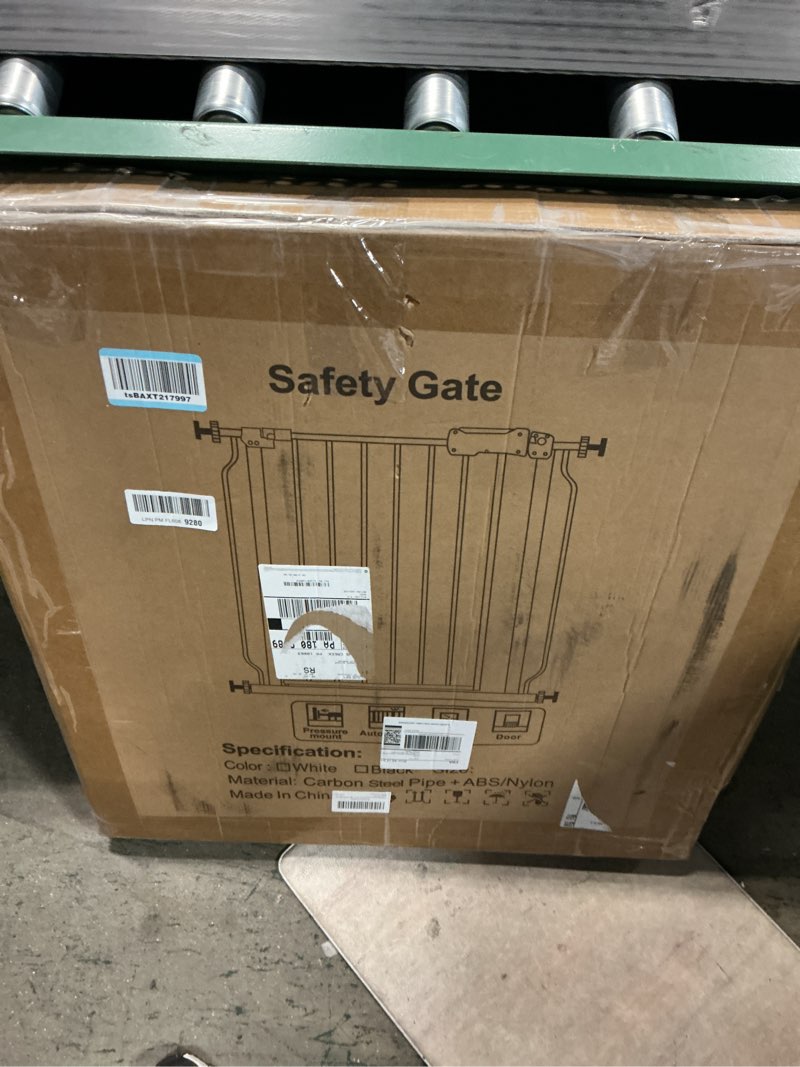 Condition photo showing New/Like New for Extra Wide Baby Gates for Doorways 62.2"-71.65" Extra Wide Baby Gate Dog gate Pressure Mounted Walk Through Pet Gate Black 62.20"-71.65"/158-182cm Metal