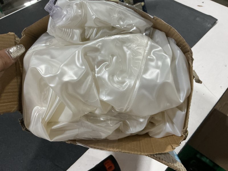 Condition photo showing Good Condition for thickened inflatable seashell pool float, giant pool floating raft chair with pearl balls, for birthday party, ocean theme decorations, beach & pool party decorations pearl white x-large