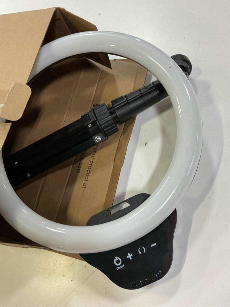Condition photo showing Good Condition for ubeesize 12'' led ring light with 62'' tripod stand, selfie ring light for video recording, live streaming, tiktok & youtube, compatible with iphone & android (black) 12-in black