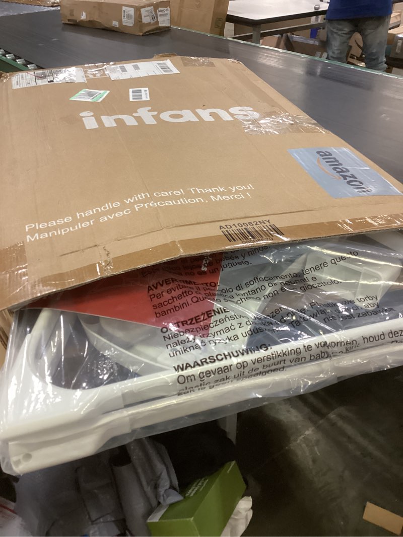 Condition photo showing New/Like New for INFANS Baby High Chair, Quick Folding Portable Highchair for Babies and Toddlers with Adjustable Footrest Removable Dishwasher Tray PU Seat, Compact Highchairs for Baby Age 6-36 Months Blue