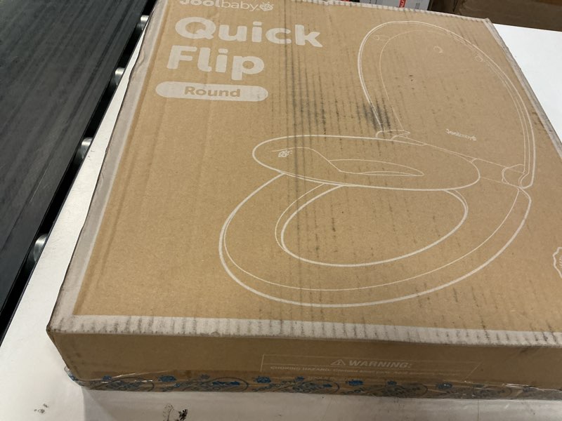 Condition photo showing New/Like New for quick flip toilet seat with built-in potty & splash guard for toddler training, slow close - jool baby (round)